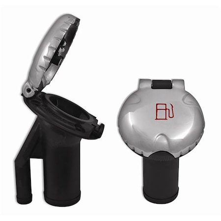 Attwood Attwood Deck Fill f/Pressure Relief Systems - Angled Body &amp; Scalloped Stainless Steel Cap 99DFPVAS1S